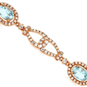 AQUAMARINE & DIAMOND BRACELET