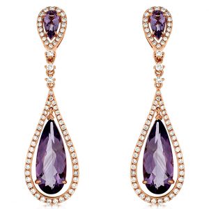 AMETHYST & DIAMOND EARRING