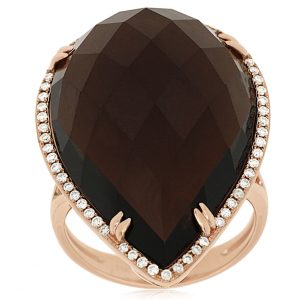 SMOKY QUARTZ & DIAMOND RING