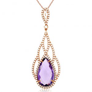 AMETHYST & DIAMOND PENDANT