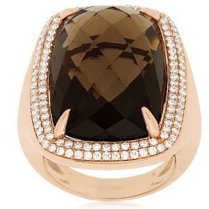 SMOKY QUARTZ & DIAMOND RING