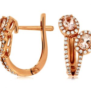 MORGANITE & DIAMOND EARRING