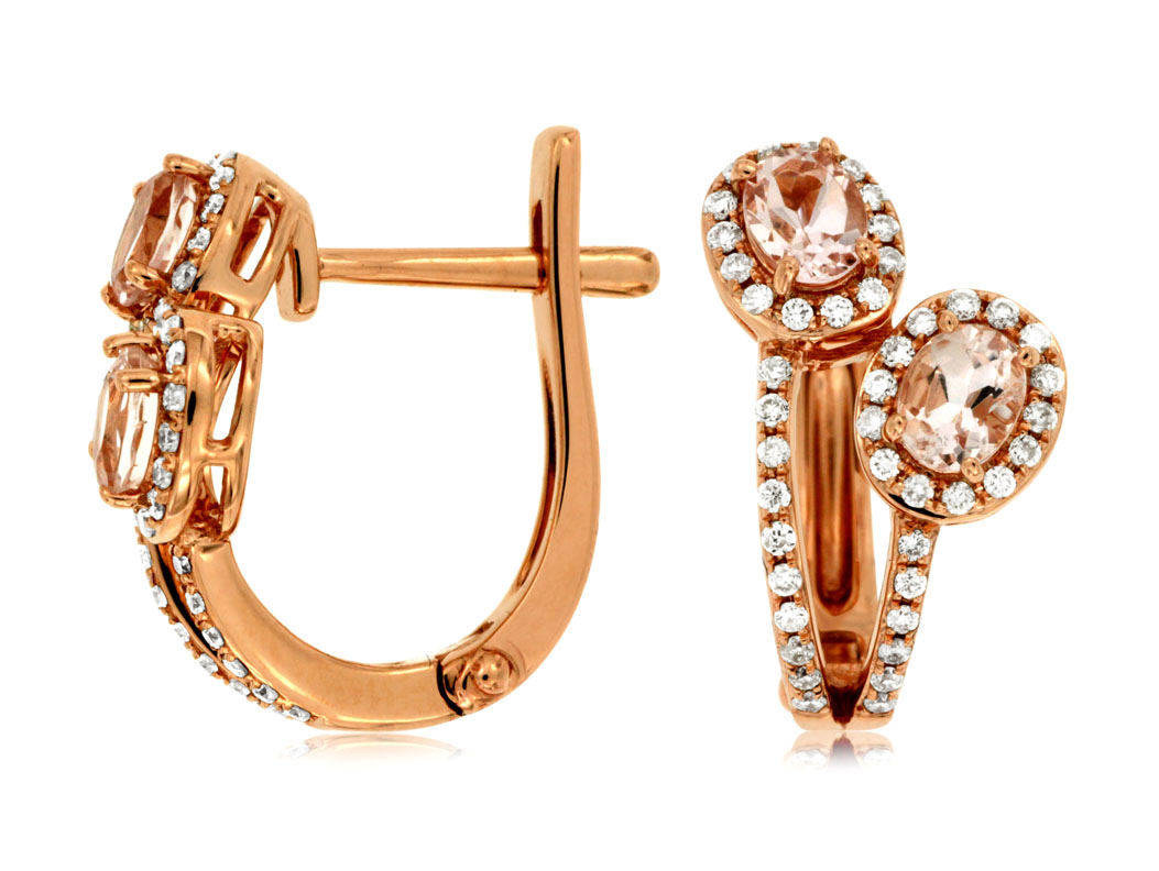 MORGANITE & DIAMOND EARRING
