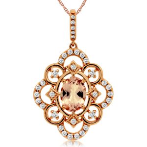 MORGANITE & DIAMOND PENDANT