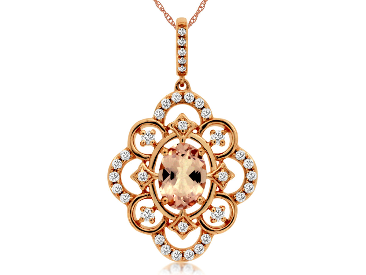 MORGANITE & DIAMOND PENDANT
