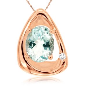 AQUAMARINE & DIAMOND PENDANT