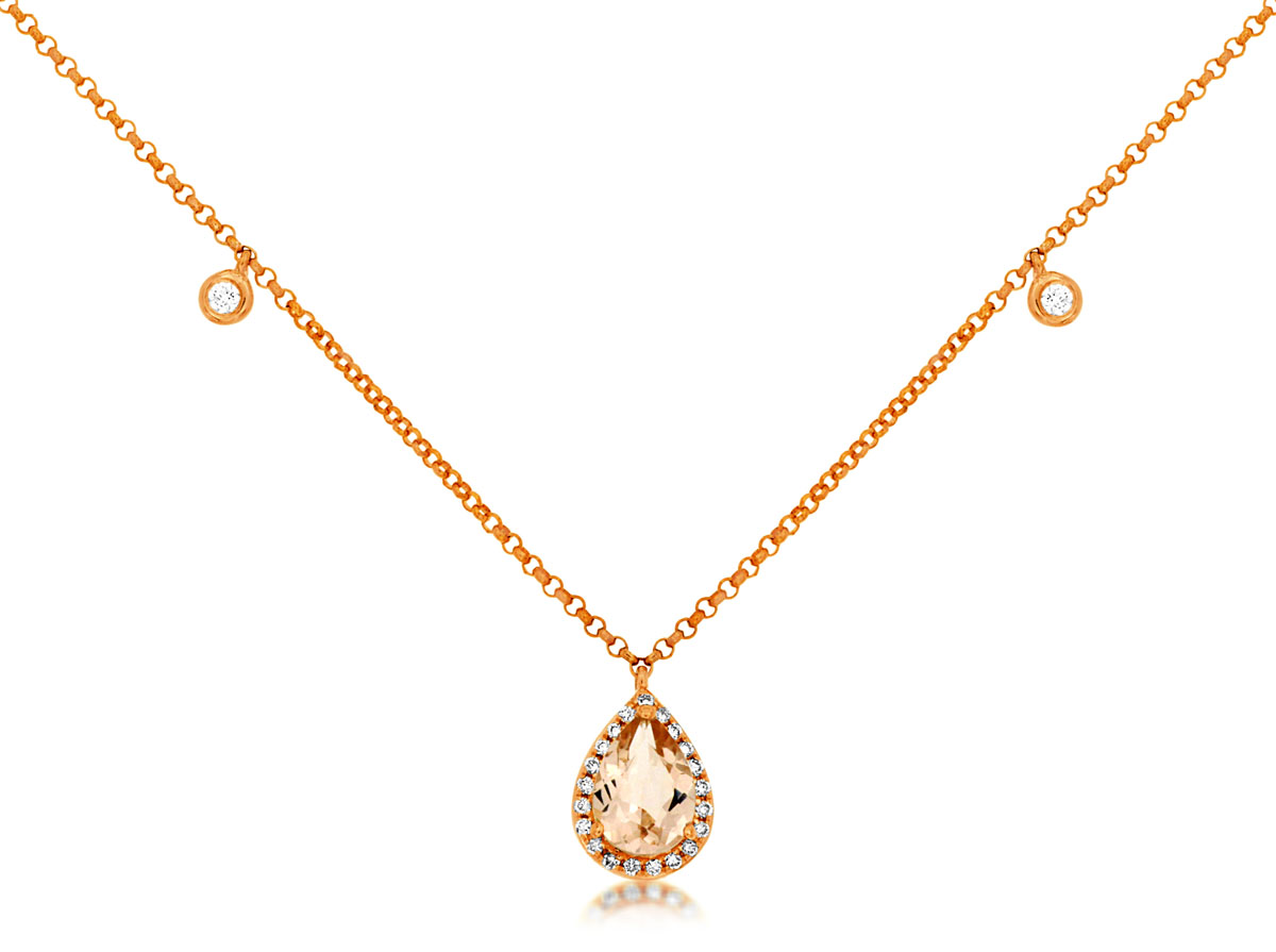 MORGANITE & DIAMOND PENDANT