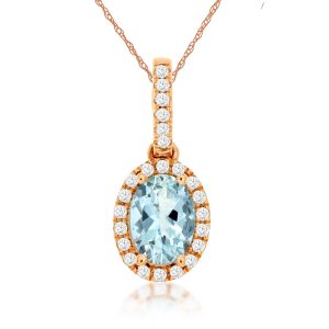 AQUAMARINE & DIAMOND PENDANT
