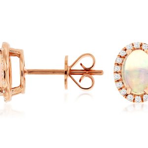 OPAL & DIAMOND HALO STUDS