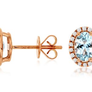 AQUA & DIAMOND HALO STUDS