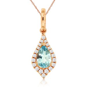 AQUAMARINE & DIAMOND PENDANT