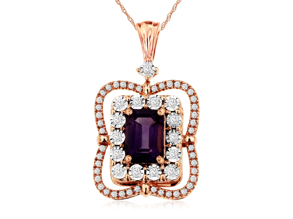 AMETHYST & DIAMOND PENDANT
