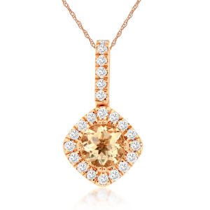 MORGANITE & DIAMOND PENDANT