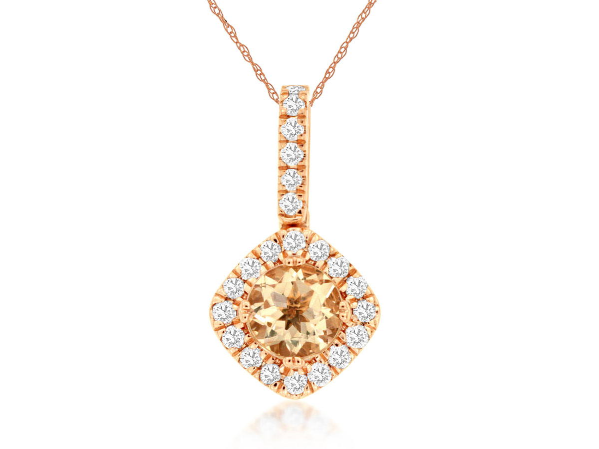 MORGANITE & DIAMOND PENDANT