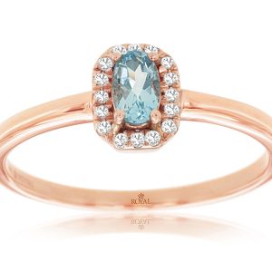 AQUAMARINE & DIAMOND RING