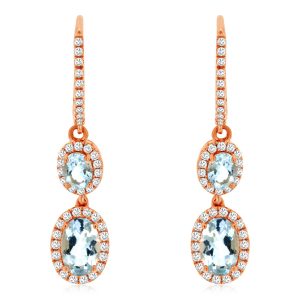 AQUAMARINE & DIAMOND EARRING