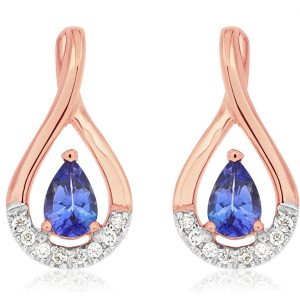 TANZANITE & DIAMOND EARRING