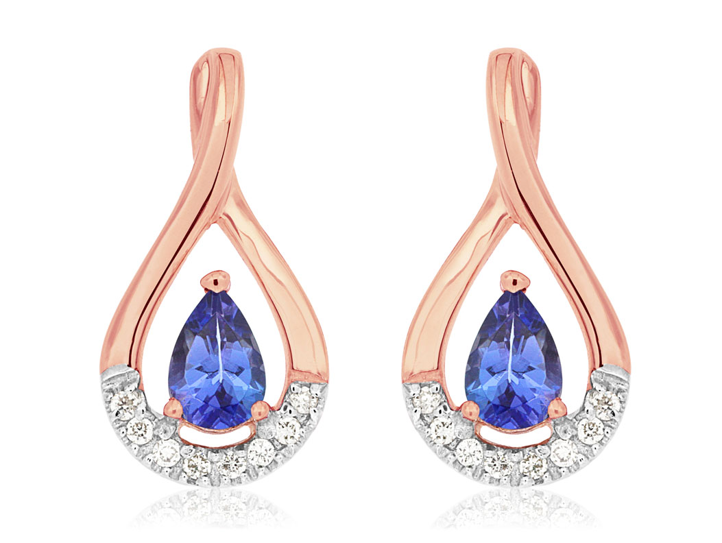 TANZANITE & DIAMOND EARRING
