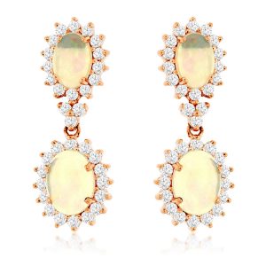 OPAL & DIAMOND EARRING