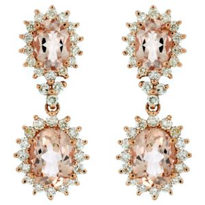 MORGANITE & DIAMOND EARRING