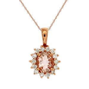 MORGANITE & DIAMOND PENDANT