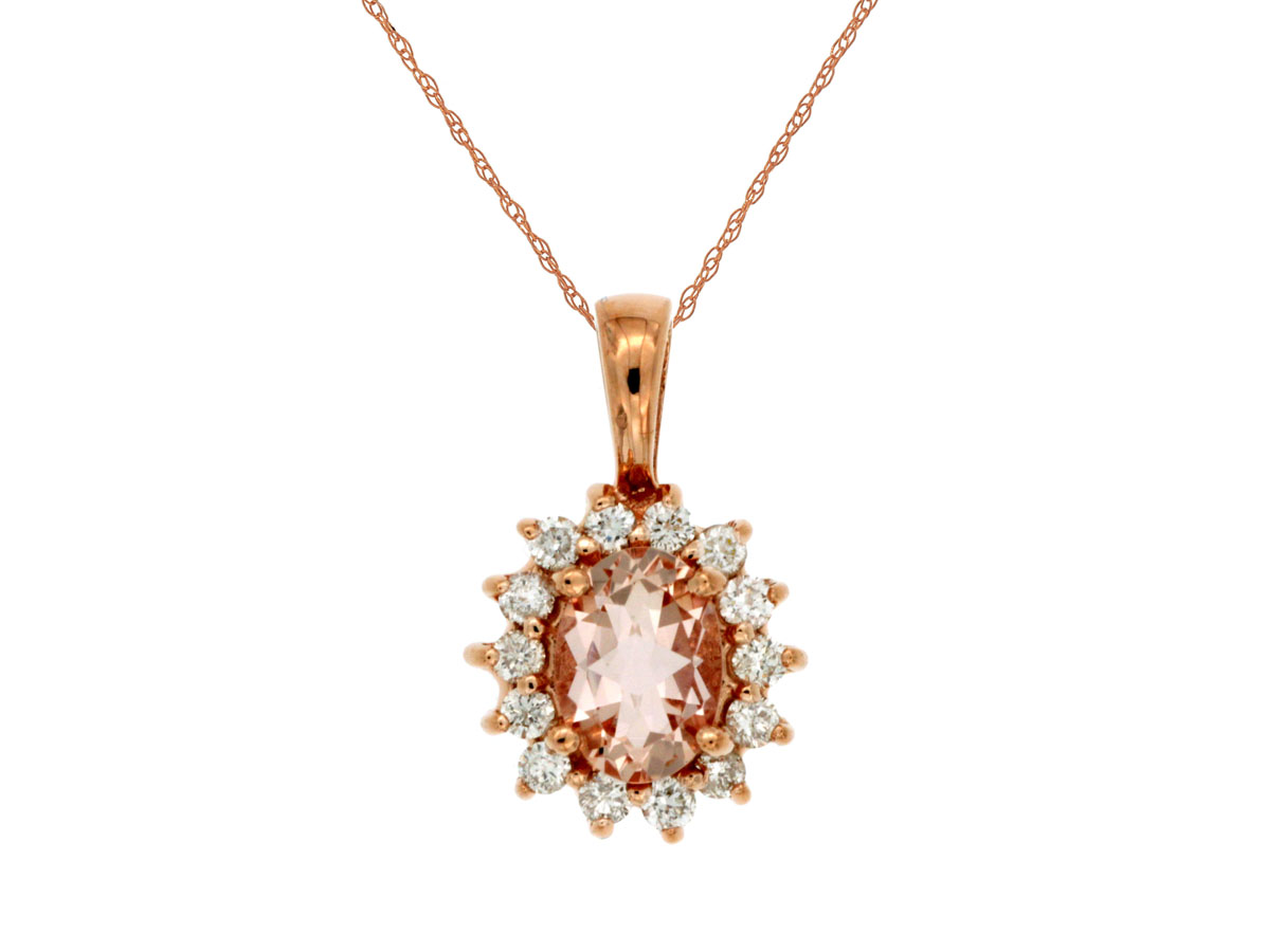 MORGANITE & DIAMOND PENDANT