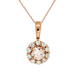 MORGANITE & DIAMOND PENDANT