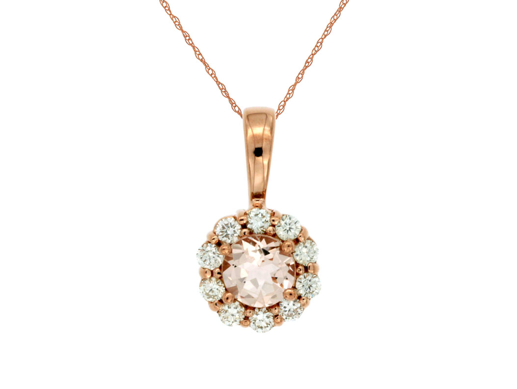 MORGANITE & DIAMOND PENDANT