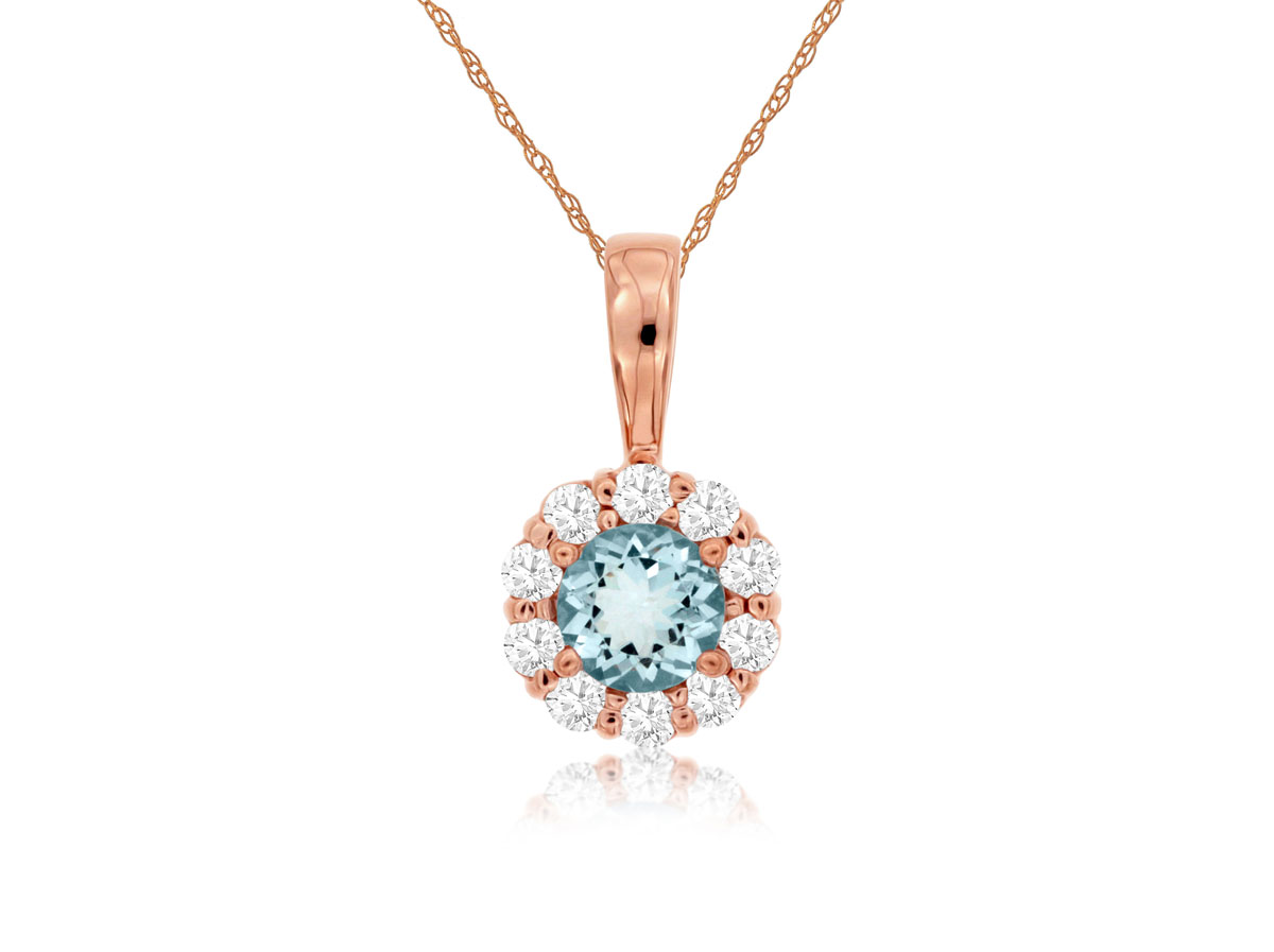 AQUAMARINE & DIAMOND PENDANT
