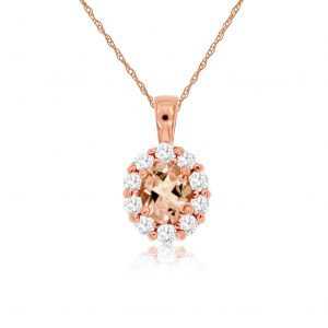 MORGANITE & DIAMOND PENDANT