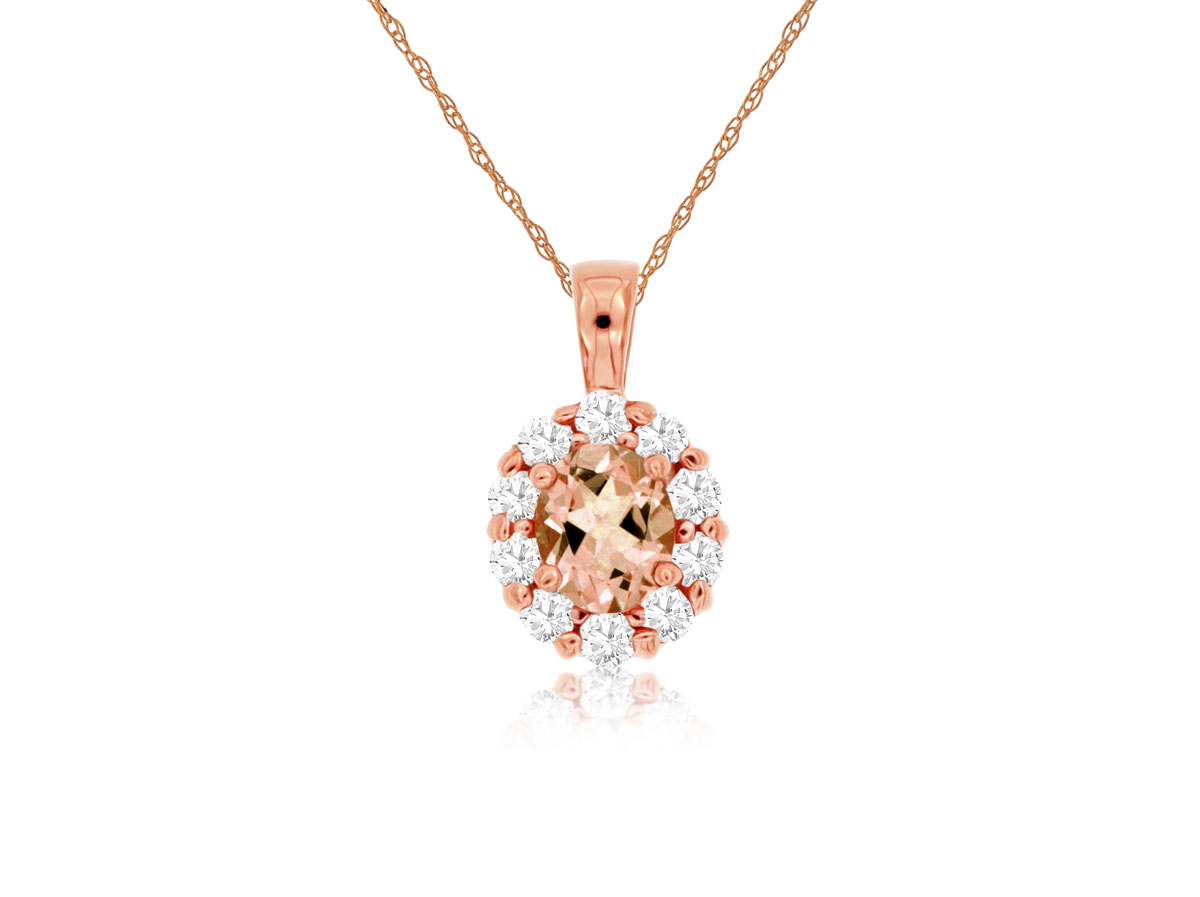 MORGANITE & DIAMOND PENDANT