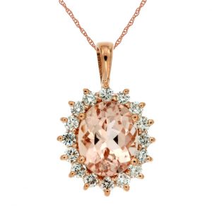 MORGANITE & DIAMOND PENDANT