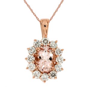 MORGANITE & DIAMOND PENDANT