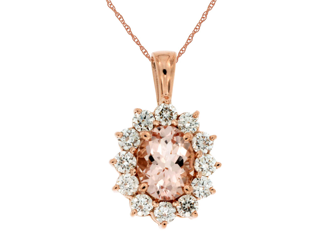 MORGANITE & DIAMOND PENDANT