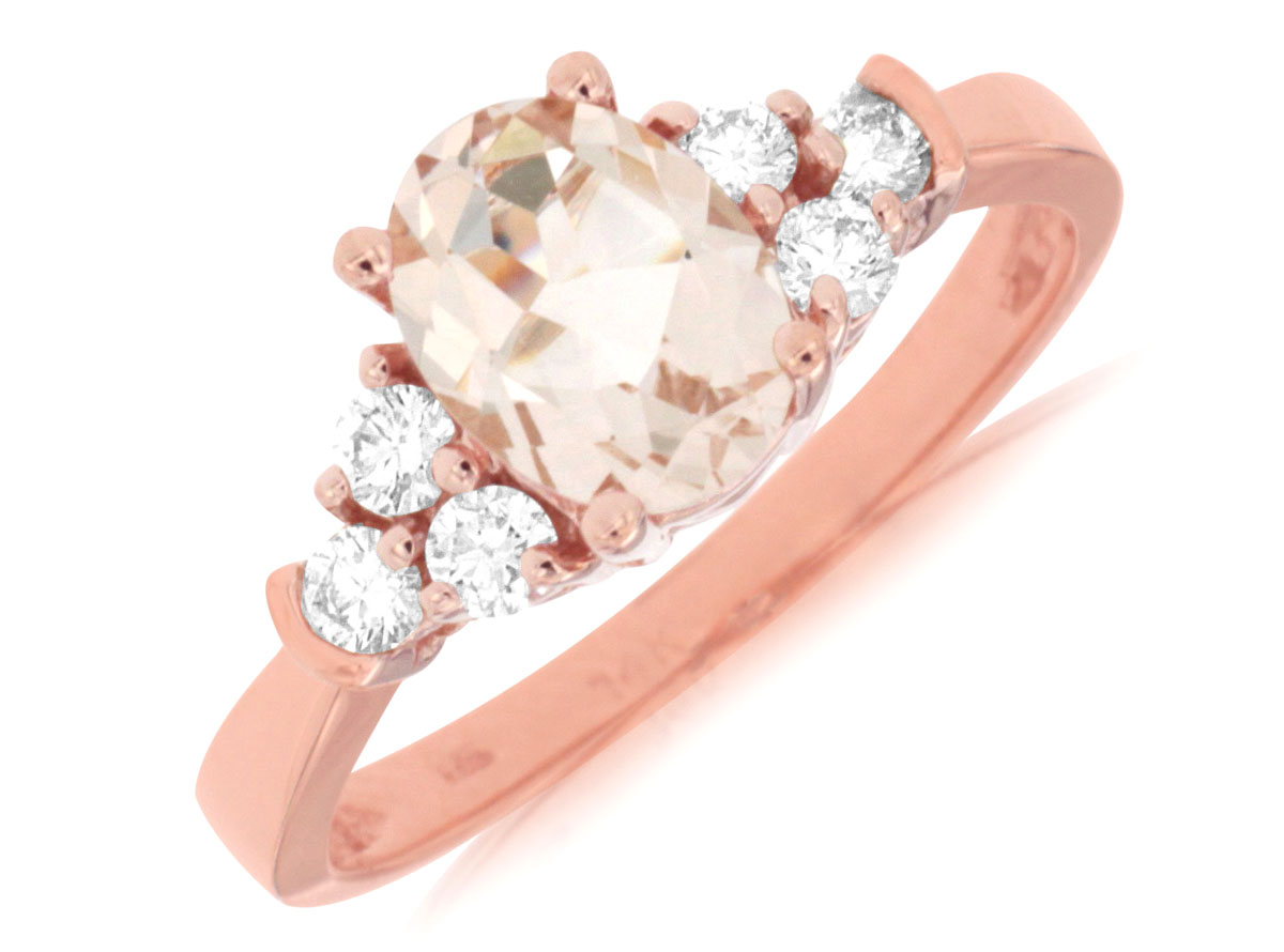 MORGANITE & DIAMOND RING