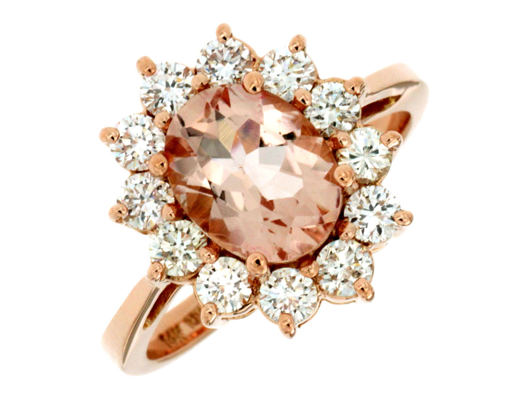 MORGANITE & DIAMOND RING
