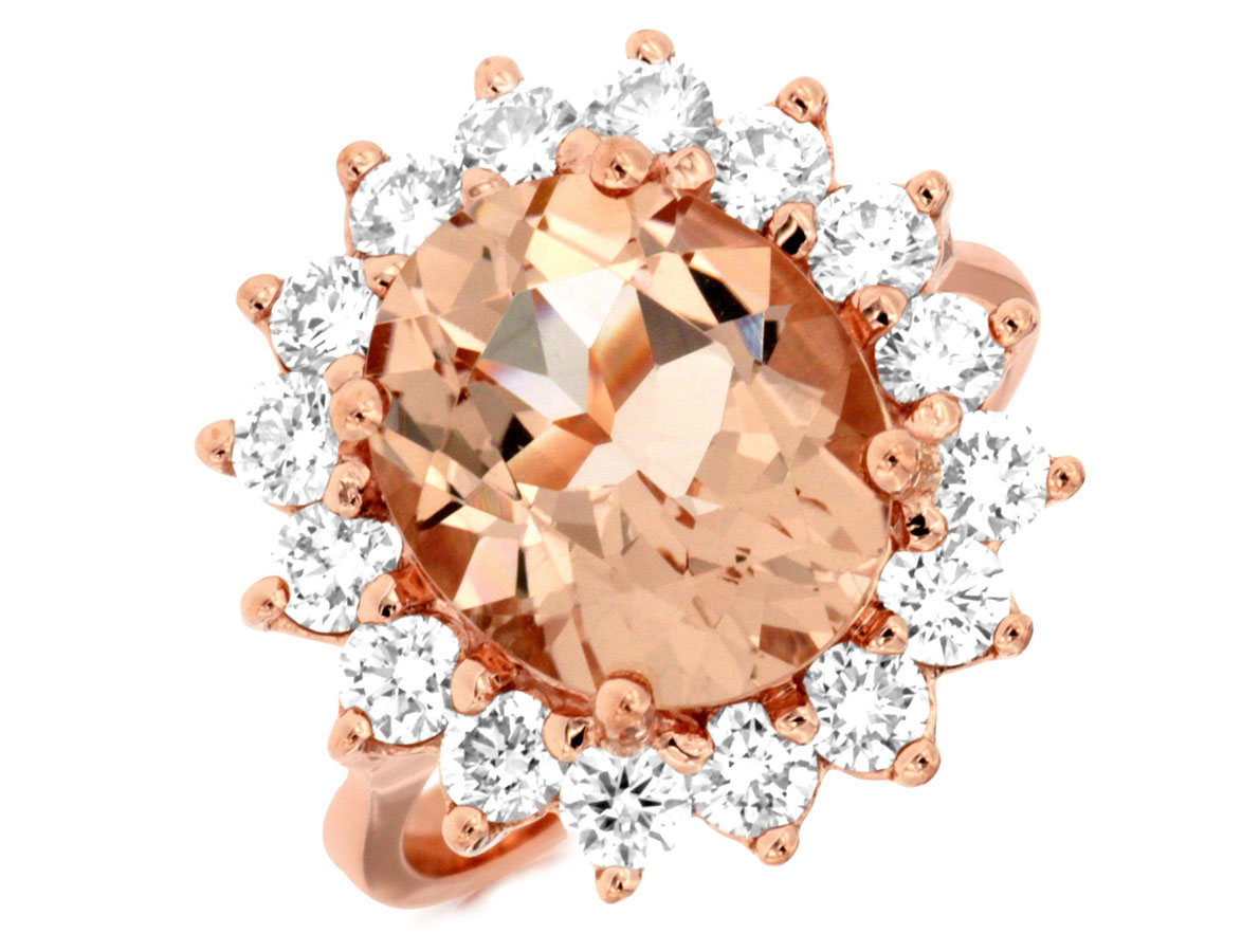 MORGANITE & DIAMOND RING