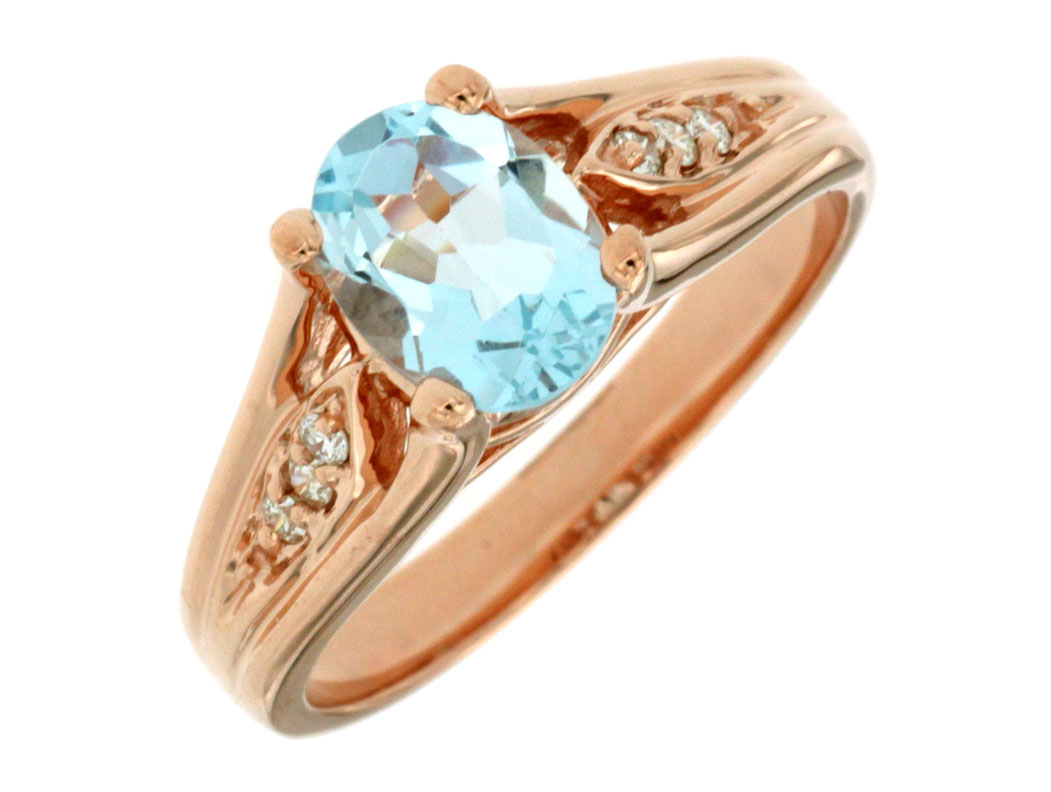 AQUAMARINE & DIAMOND RING