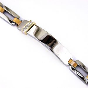 STAINLESS STEEL & 14K BRACELET