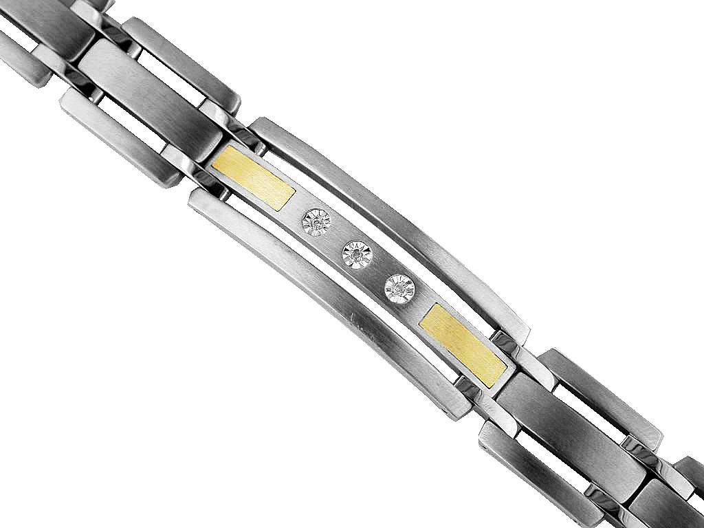 STAINLESS STEEL & 14K BRACELET
