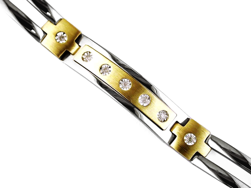 STAINLESS STEEL & 14K BRACELET