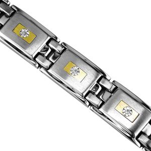 STAINLESS STEEL & 14K BRACELET