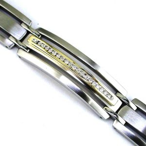 STAINLESS STEEL & 14K BRACELET