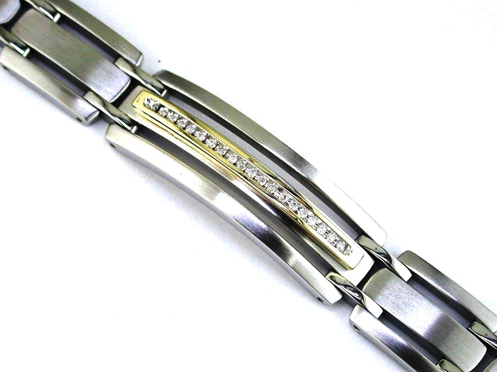 STAINLESS STEEL & 14K BRACELET