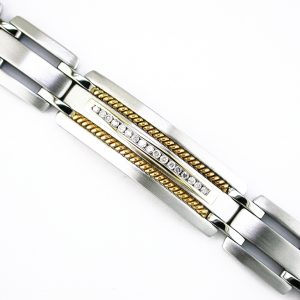 STAINLESS STEEL & 14K BRACELET