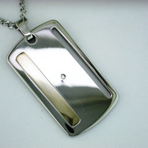 STAINLESS STEEL & 14K PENDANT