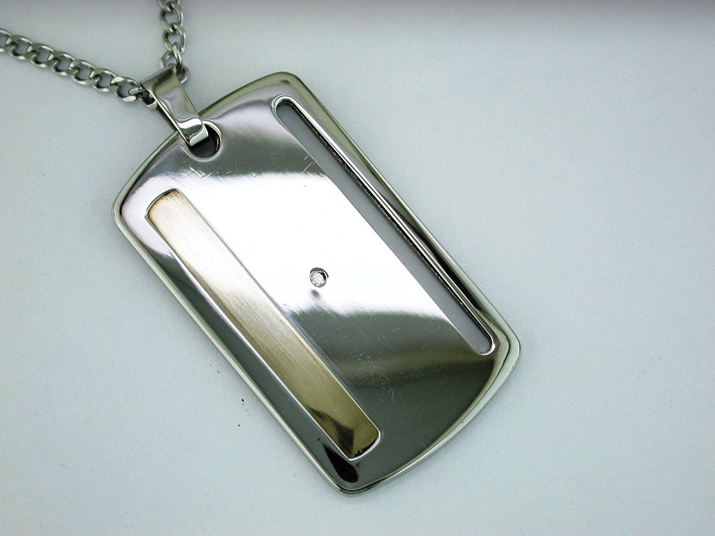 STAINLESS STEEL & 14K PENDANT