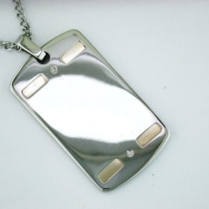 STAINLESS STEEL & 14K PENDANT