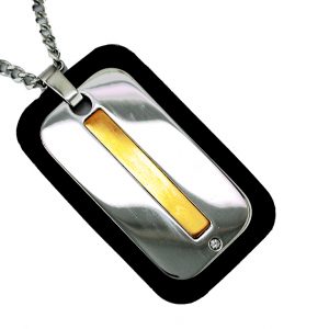 STAINLESS STEEL & 14K PENDANT