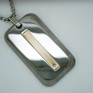 STAINLESS STEEL & 14K PENDANT